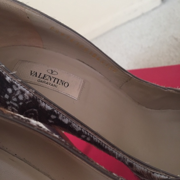 Valentino Round Toe Platform Printed Brown Pump Show With Studs Rockstud Size 38 - Picture 9 of 12